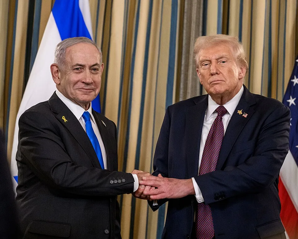 President Donald Trump and Israeli Prime Minister Benjamin Netanyahu hold a joint press conference (cropped)