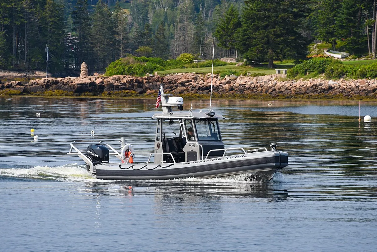2021-07-20 02 Maine Marine Patrol Boat at Winter Harbor ME USA