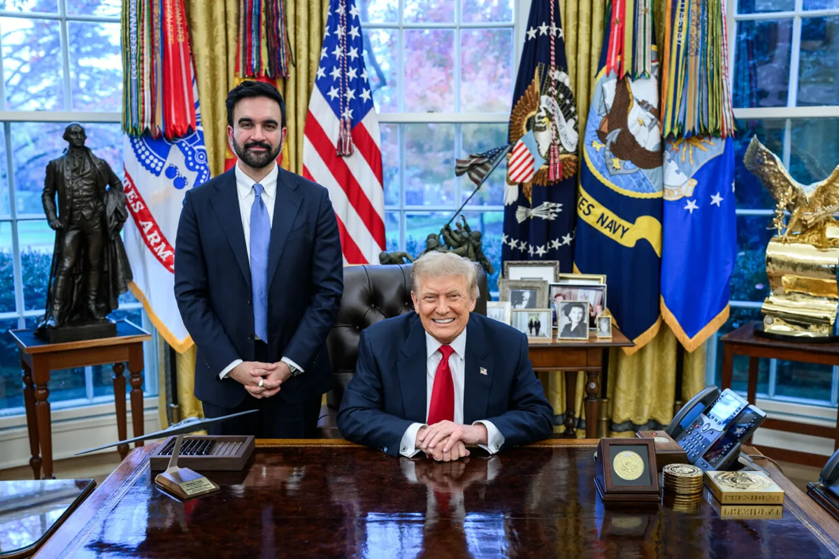 Donald Trump and Zohran Mamdani meeting at the Oval Office
