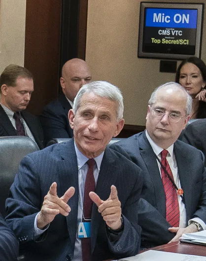 Anthony Fauci on 29 January 2020 detail, from- President Trump Addresses a Briefing on the Coronavirus (49463760243) (cropped)