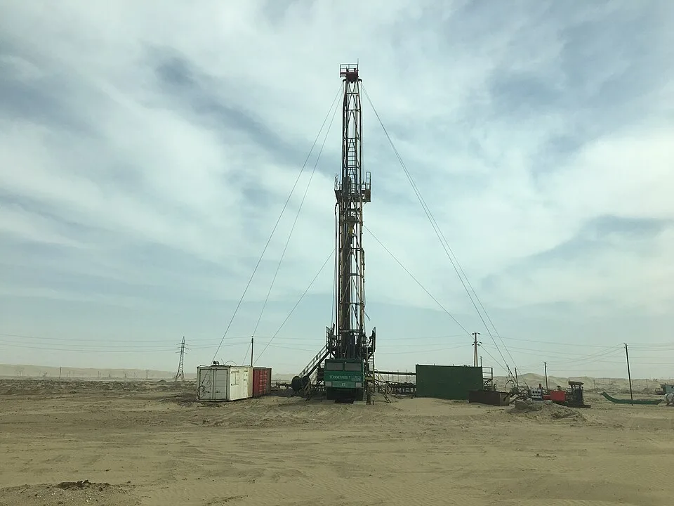 Oil drilling rig on the Cheleken Peninsula