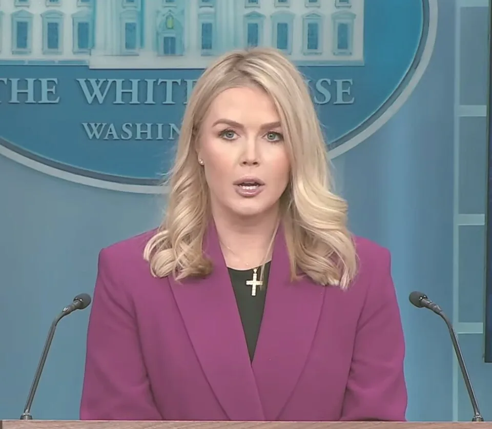 Karoline Leavitt at her first Press Conference in 2025