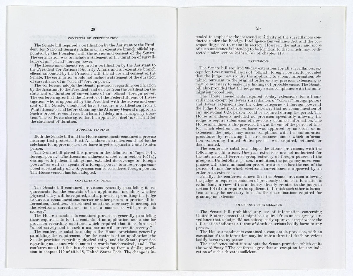 Conference Report of the Foreign Intelligence Surveillance Act of 1978 (S. 1566) - DPLA - 148fd934d48ac53e2e36d9ec99f70fb2 (page 15)