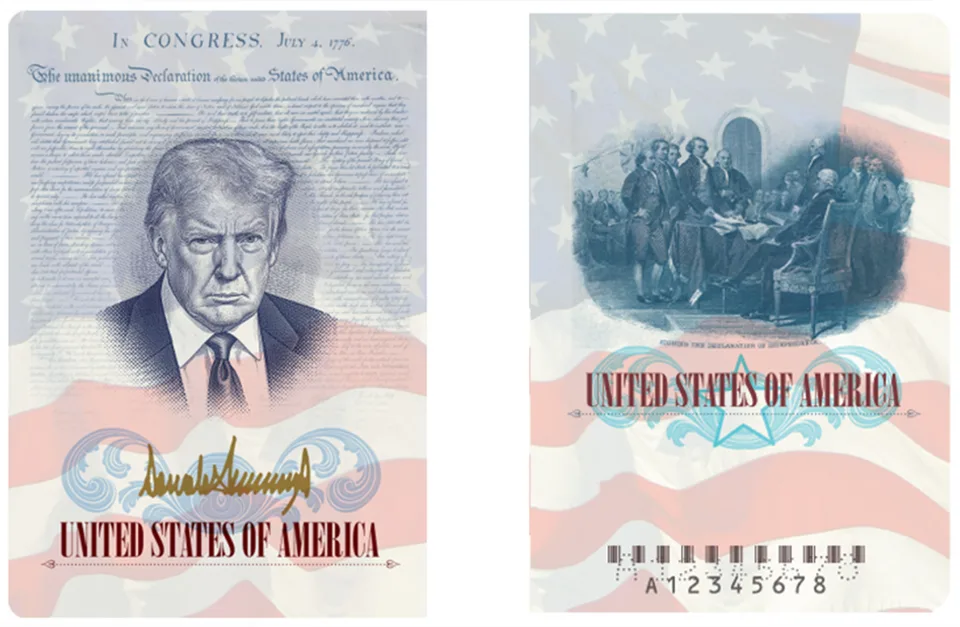 America250 commemorative United States passport inner cover (mockup provided to Fox News)