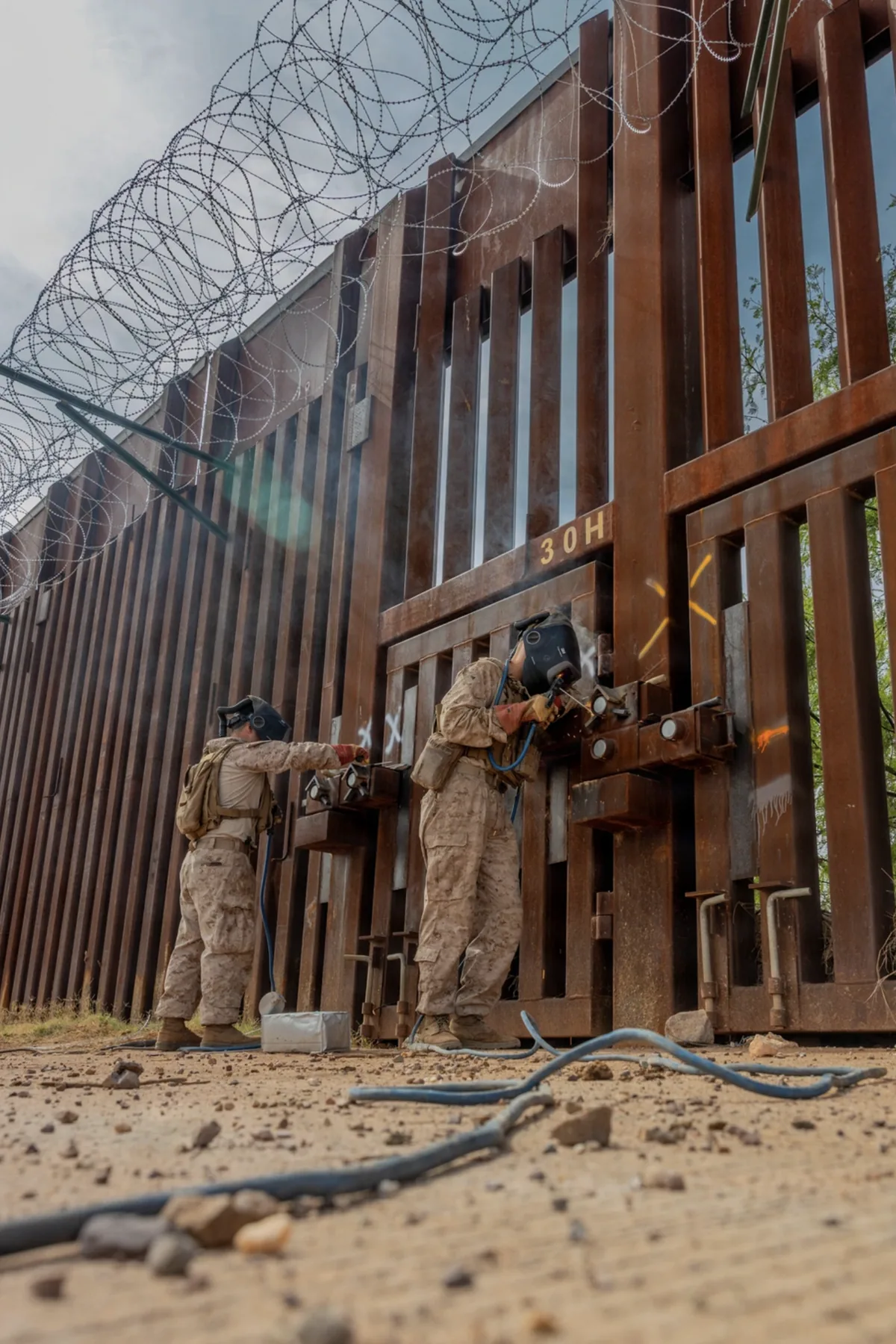 Barrier Maintenance - JTF-SB Marines reinforce locks in Naco, Arizona (July 3, 2026)