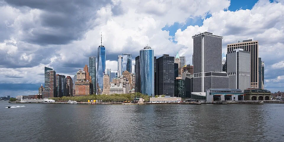Lower Manhattan skyline from New York Harbor, New York