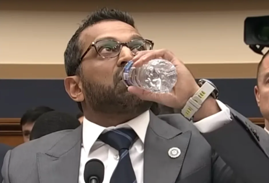 FBI Director Kash Patel Drinking Water