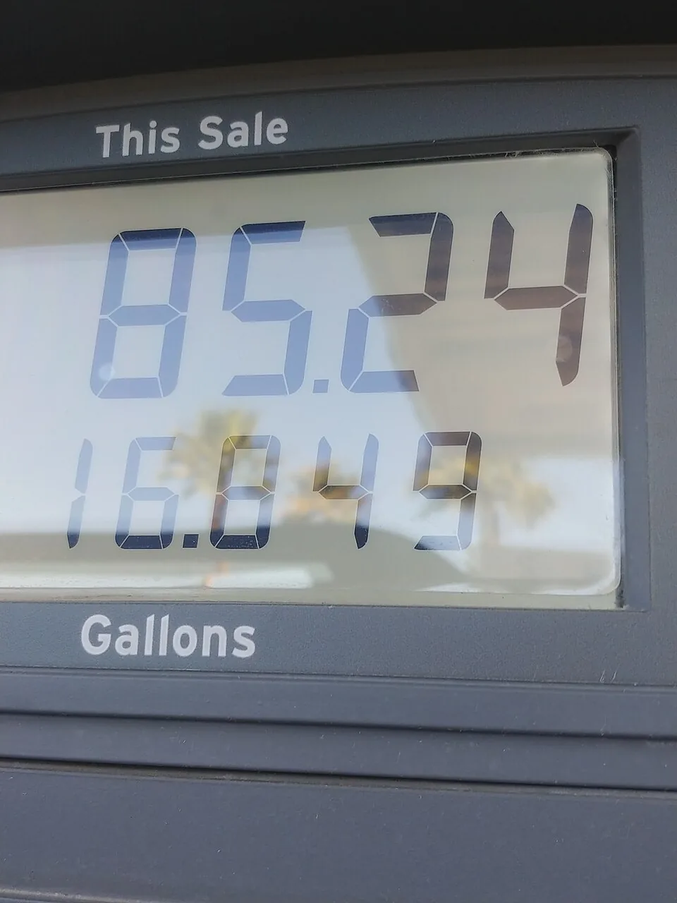 $85.24 for 16.849 Gallons of Gas at Gas Pump