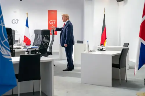 Trump Shows Up Late to G7, Kicks Out Besssent, Declares 'I'm the Boss'