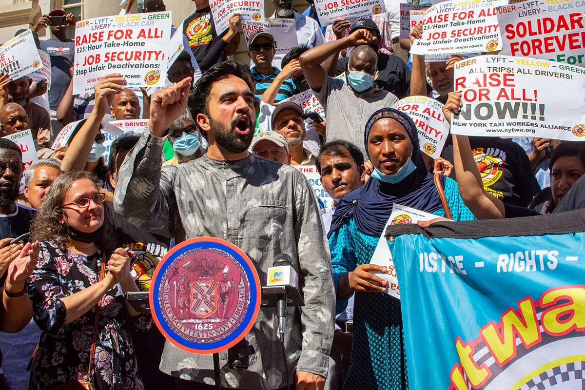 NYS Assemblymember Mamdani @ NYTWA Rally @ City Hall 7