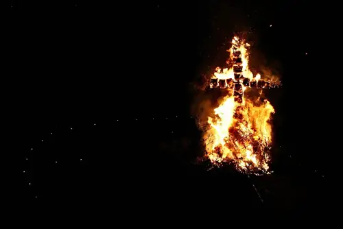 Man Burned a Cross to Protest Trump. It Did Not Go Well.