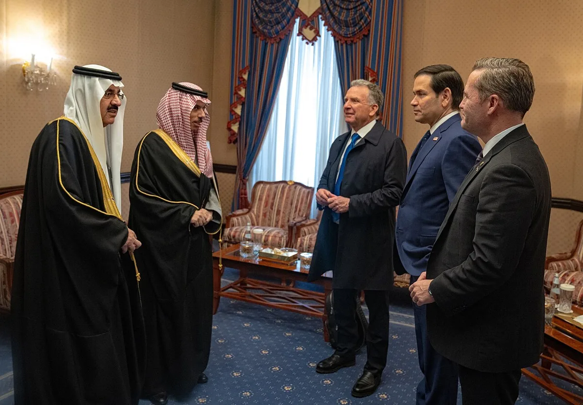 Secretary Rubio Meets with Saudi Arabian diplomats at Riyadh embassy 54335639890
