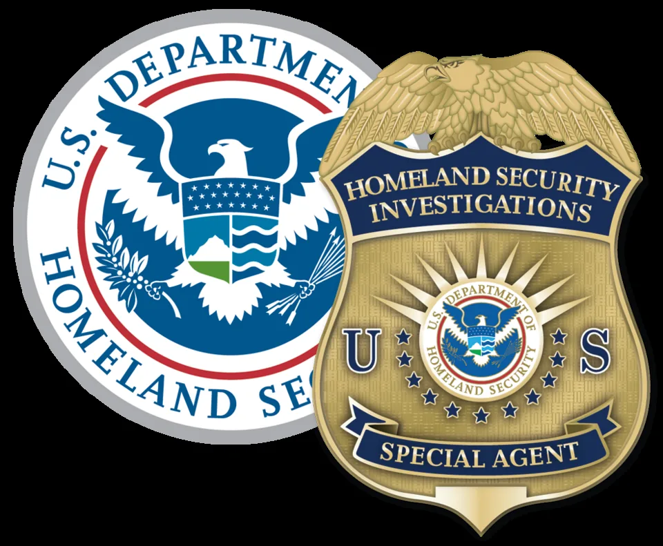 DHS Seal and HSI Badge
