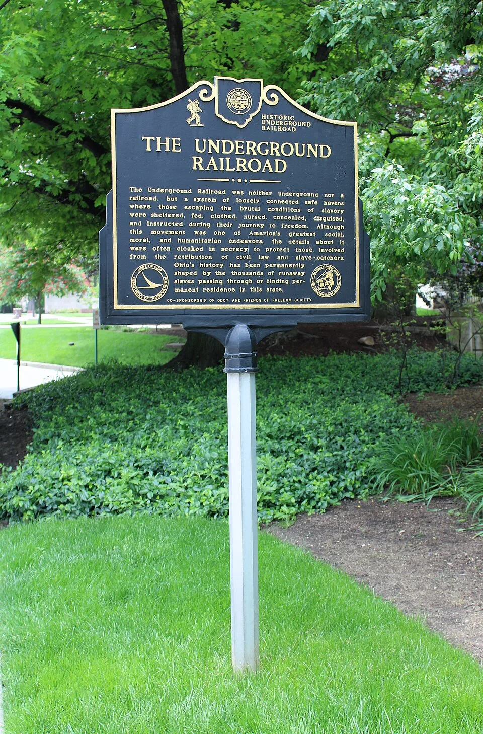 The Underground Railroad historical marker - Columbus, Ohio