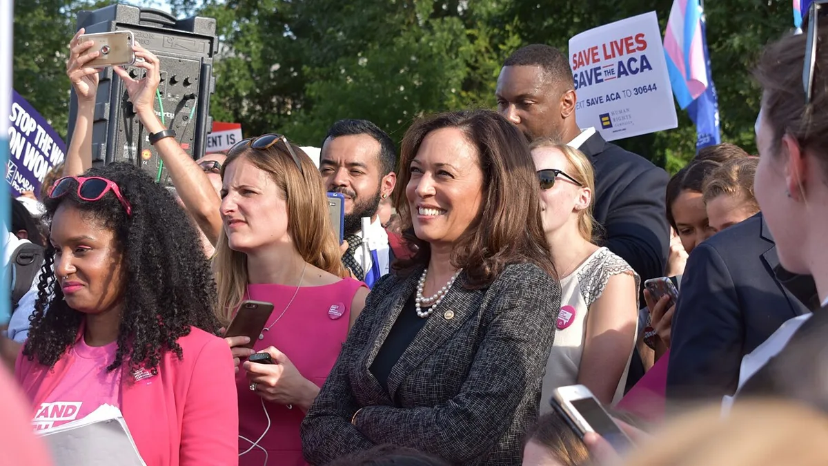 Kamala Harris at protest