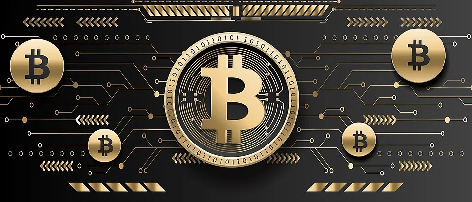Bitcoin BTC golden coin with the symbol