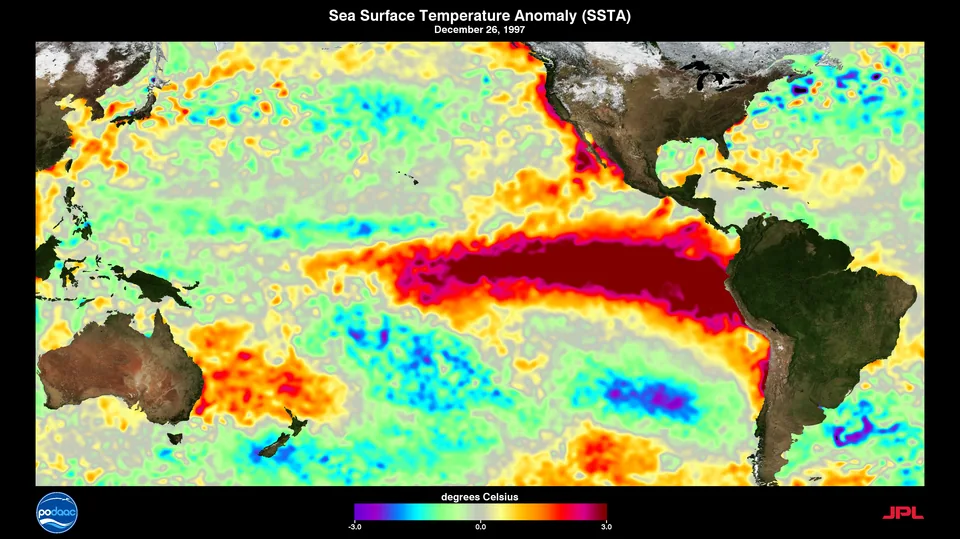 El Nino Southern Osscilation 1997-1998 Sea Surface Temperatures