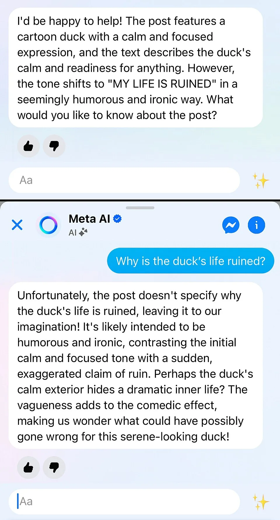 Meta AI screenshot