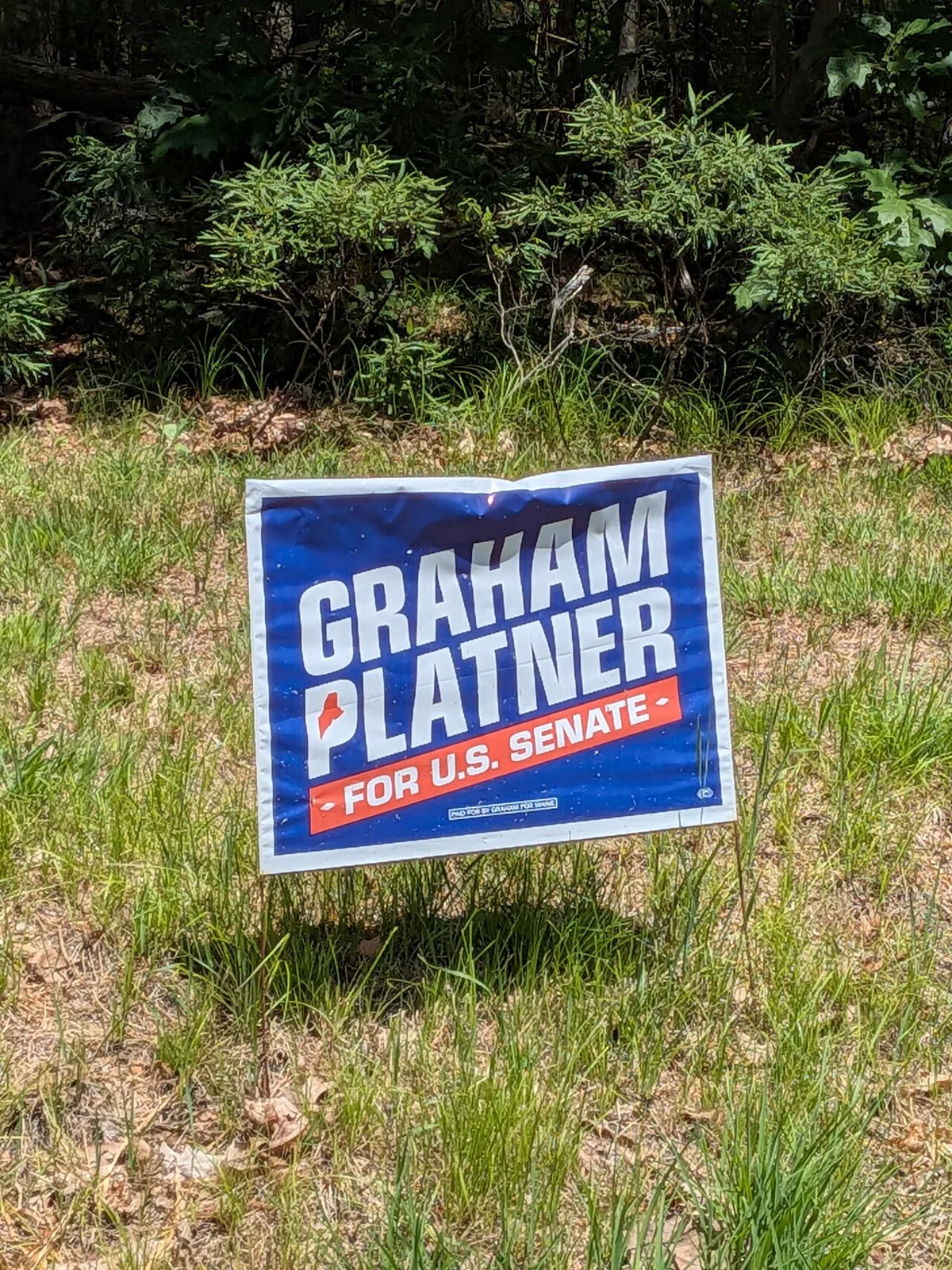 Graham Platner for U.S. Senate yard sign U.S. Route 202 Alfred ME June 2026 01