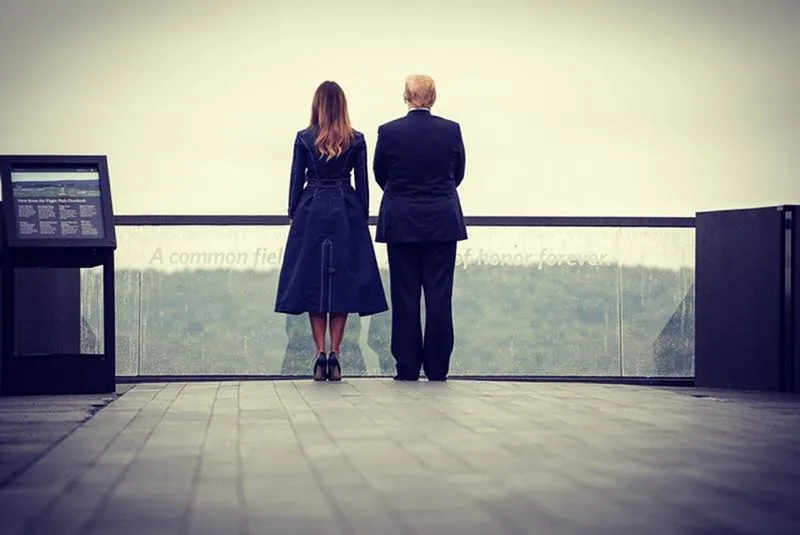 Donald and Melania Trump at the Flight 93 National Memorial