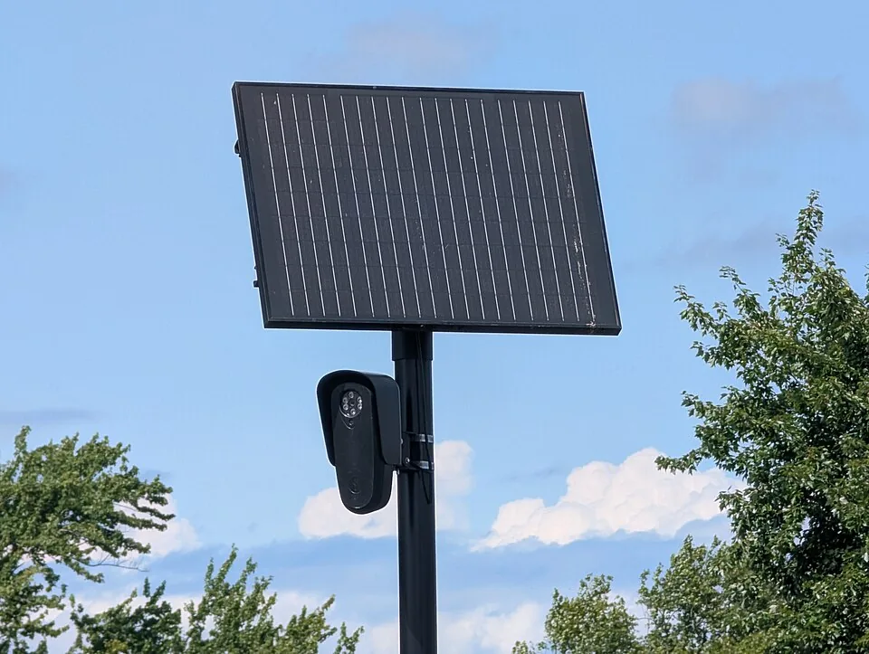Flock ALPR with Solar Panel, Facing Left with Trees, Eatontown NJ (July 2026)