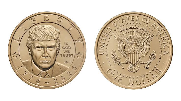 Trump Puts His Own Face on a Dollar Coin That Isn't Even Gold